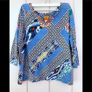 Ruby Rd. Embellished Top she'll & Beads